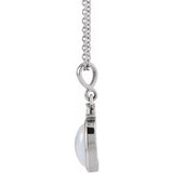 Platinum 12x10 mm Natural White Opal & .03 CT Natural Diamond 16-18" Necklace