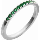 Sterling Silver Lab-Grown Emerald Stackable Ring