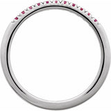 Sterling Silver Lab-Grown Ruby Stackable Ring