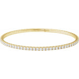 14K Yellow Gold 3 CTW Lab-Grown Diamond Flexible Bangle 7
