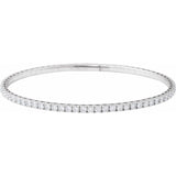 14K White Gold 3 CTW Lab-Grown Diamond Flexible Bangle 7