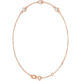 14K Rose Gold 1/4 CTW Natural Diamond Bezel-Set 3-Stone 6 1/2-7 1/2" Bracelet