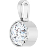 14K White Gold 5/8 CT Lab-Grown Diamond Bezel-Set Solitaire Pendant