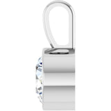 Sterling Silver 9/10 CT Lab-Grown Diamond Bezel-Set Solitaire Pendant