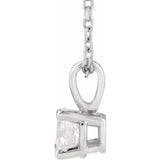 14K White Gold 1 CT Natural Diamond 18" Necklace