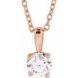 14K Rose Gold 1/3 CT Lab-Grown Diamond 18" Necklace