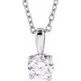 14K White Gold 1 1/2 CT Lab-Grown Diamond 18" Necklace