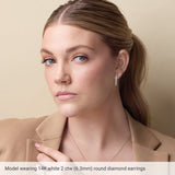 14K Rose Gold 1/3 CT Natural Diamond Earring