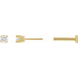 14K Yellow Gold .05 CT Natural Diamond Earrings
