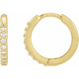 14K Yellow Gold 1/3 CTW Lab-Grown Diamond Hinged 15 mm Hoop Earrings