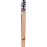 10K Rose Gold Lab-Grown Blue Sapphire Stackable Ring
