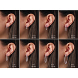 Platinum 3 CTW Natural Diamond Inside-Outside 34.5 mm Hinged Hoop Earrings