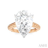 1/8 Ctw Pear Shape Round Cut Diamond Akari Wheat Shank Semi-Mount Engagement Ring in 14K Rose and White Gold