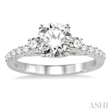 1/2 Ctw Diamond Semi-Mount Engagement Ring in 14K White Gold