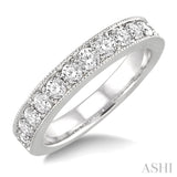 1 Ctw Round Cut Diamond Wedding Band in 14K White Gold