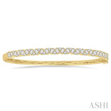 2 Ctw Zigzag Baguette and Round Cut Diamond Bangle in 14K Yellow Gold