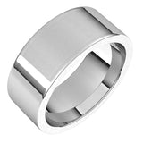 14K White Gold 8 mm Comfort-Fit Flat Band Size 9