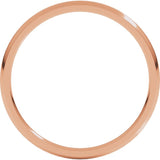 14K Rose Gold 1.5 mm Half Round Comfort Fit Light Band Size 8.5