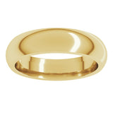 14K Yellow Gold 5 mm Comfort-Fit Half Round Band Size 6