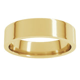 14K Yellow Gold 5 mm Lightweight Comfort-Fit Flat Band Size 5.5