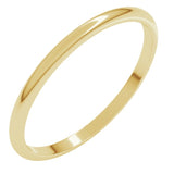 10K Yellow Gold 1.5 mm Lightweight Half Round Band Size 13.5