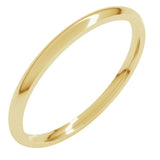 10K Yellow Gold 1.5 mm Lightweight Comfort-Fit Half Round Band Size 5.5