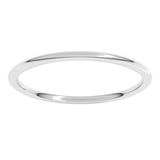 14K White Gold 1 mm Lightweight Comfort-Fit Half Round Band Size 5