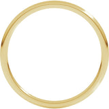 14K Yellow Gold 1 mm Lightweight Comfort-Fit Half Round Band Size 6.5