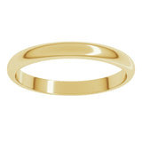 14K Yellow Gold 2.5 mm Half Round Band Size 7.5
