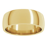 10K Yellow Gold 7 mm Lightweight Comfort-Fit Half Round Band Size 6