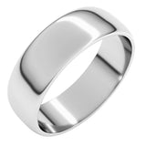 10K White Gold 6 mm Lightweight Half Round Band Size 10