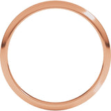 14K Rose Gold 2 mm Half Round Band Size 6.5