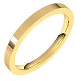 14K Yellow Gold 2 mm Comfort-Fit Flat Band Size 10