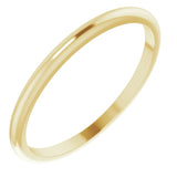 10K Yellow Gold 1.5 mm Half Round Band Size 1