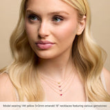 14K Yellow Gold Natural White Sapphire 18" Necklace