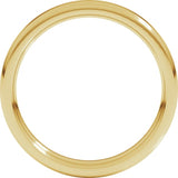 18K Yellow Gold 3 mm Beveled-Edge Comfort-Fit Flat Band Size 6