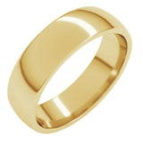 10K Yellow Gold 5.5 mm Lightweight Comfort-Fit Half Round Band Size 9