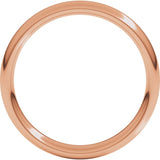 18K Rose Gold 3 mm Comfort-Fit European-Style Band Size 4
