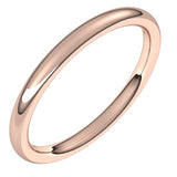 14K Rose Gold 2 mm Comfort-Fit European-Style Band Size 5