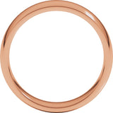 14K Rose Gold 6 mm Lightweight Comfort-Fit Half Round Band Size 11