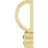 14K Yellow Gold Natural Blue Zircon Charm/Pendant