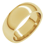 14K Yellow Gold 7 mm Comfort-Fit Half Round Band Size 11.5