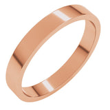14K Rose Gold 3 mm Flat Band Size 8