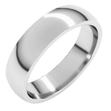 10K White Gold 5 mm Lightweight Comfort-Fit Half Round Band Size 10