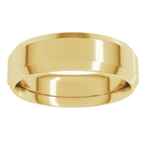 14K Yellow Gold 6 mm Beveled-Edge Comfort-Fit Flat Band Size 10
