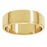 10K Yellow Gold 6 mm Stepped-Edge Flat Band Size 9