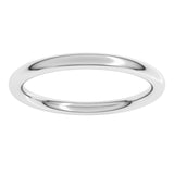 Sterling Silver 2 mm Comfort-Fit Full Round Band Size 10