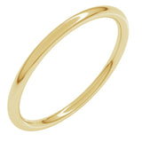 14K Yellow Gold 1.5 mm Comfort-Fit Full Round Band Size 6.5