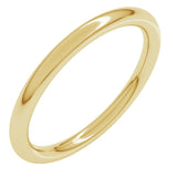 10K Yellow Gold 2 mm Comfort-Fit Full Round Band Size 7