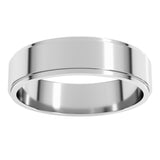 14K White Gold 5 mm Stepped-Edge Flat Band Size 8.5